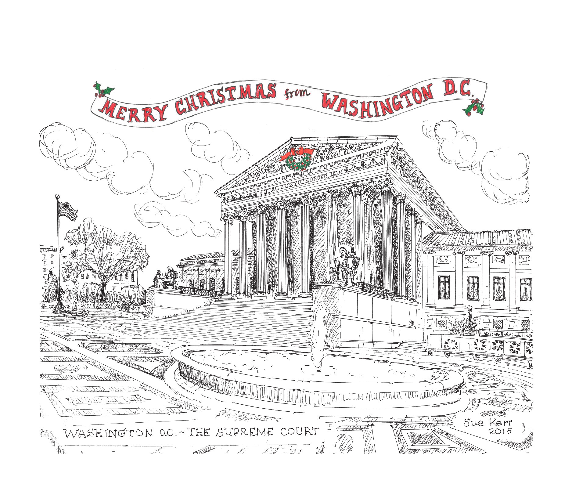Boxed Washington DC (twelve) Christmas Cards SK CitySkapes
