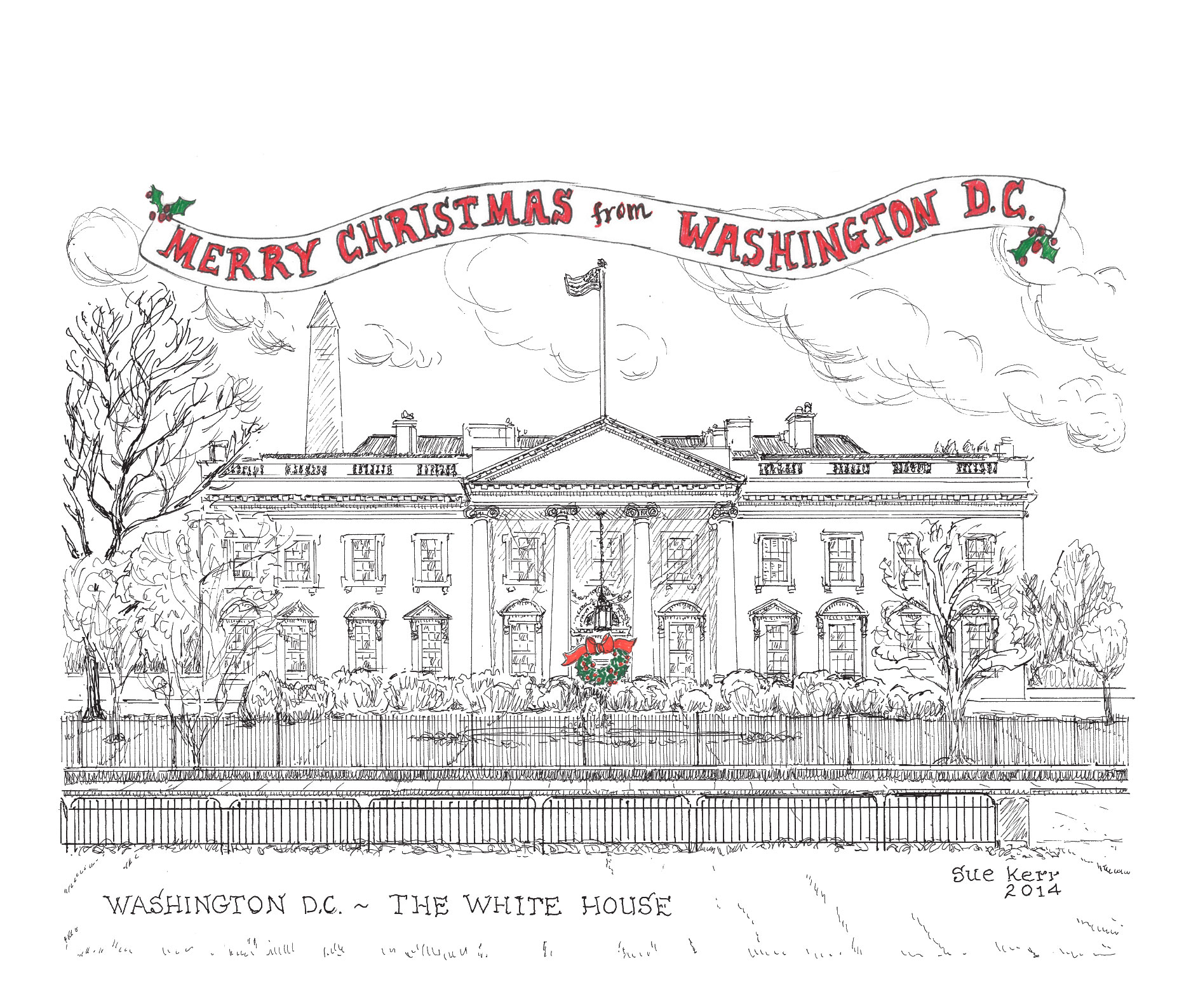 Boxed Washington DC (twelve) Christmas Cards SK CitySkapes